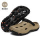 POINTZERONE夏季新款洞洞鞋包頭涼鞋沙灘男鞋開(kāi)車運(yùn)動(dòng)防滑厚底兩用外穿拖鞋 TK537卡其-黑底迷彩 舒適厚底透氣 44 【44-45碼】 既是涼鞋也可當(dāng)拖鞋