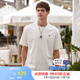 哈吉斯（HAZZYS）男女裝 2025夏季新款【PHIZ系列】情侶款復古繡花寬松圓領(lǐng)T恤 米黃色OW -男 XL （180/100A 50） 男