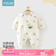 優(yōu)奇嬰兒衣服夾棉連體衣秋冬季寶寶冬裝外套新生兒棉服保暖加厚外出服 快樂(lè)鴨 66cm