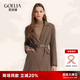 歌莉婭（GOELIA）咖色西裝女外套晚會冬季收腰小香風羊毛呢西服10CL6E1U0 86Y咖啡色 XL