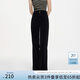 范思藍恩“美拉德”高腰復(fù)古燈芯絨直筒褲女秋冬2024新款休閑褲子 黑色 L