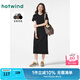 熱風(fēng)（Hotwind）T恤連衣裙25年春季新款女裝針織連衣裙圓領(lǐng)長裙打底連衣裙 01黑色 L