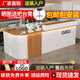 燕子高飛 公司前臺接待臺店鋪小型市服裝便利店柜臺商用奶茶店收銀臺 白色+深柚木色格柵【雙層右拐】 260*50*100cm