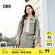 森馬（Semir）牛仔外套女短款做舊復(fù)古2024春季翻領(lǐng)夾克潮酷 綠色調(diào)00444 155/80A/S