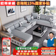 歐蒂家居沙發(fā)客廳2025新款現(xiàn)代簡約科技貓抓布藝沙發(fā)實木沙發(fā)大小戶型家具 六件套【配4個小凳子】 加厚貓抓布【海綿坐包+松木框】