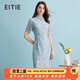 愛特愛（EITIE）新中式立領(lǐng)修身顯瘦蕾絲連衣裙夏季新款旗袍女裙B2407332 晴空藍33 L 165