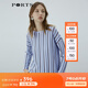 PORTS寶姿 商場同款新品女裝氣質(zhì)百搭條紋針織上衣LL8K414RKE004 貝爾藍(lán) S