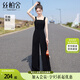 絲柏舍無(wú)袖連體褲2025夏裝新款女裝時(shí)尚氣質(zhì)收腰闊腿背帶褲