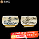 金鑲玉茶杯 功夫茶具品茗杯對杯羊脂玉白陶瓷送禮禮盒高檔 煙汀唱晚