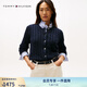 TOMMY HILFIGER【絞花肌理】25新款秋冬女條紋毛衣純色圓領(lǐng)針織開衫 【絞花開衫】藏青色DW5 S （推薦：100-110斤）
