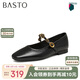 百思圖25春簡(jiǎn)約復(fù)古瑪麗珍鞋方跟女單鞋M1107AQ5 黑色 38