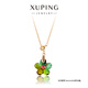 XUPING旭平首飾仿水晶百搭小梅花項鏈女生送禮飾品 4號色-火山色 約45+5cm