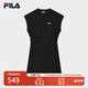 FILA 斐樂官方女裝針織連衣裙2025夏季新款時(shí)尚休閑無袖收腰裙子 正黑色-BK XL 175/92A/XL