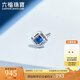 六福珠寶18K金藍寶石單只耳釘耳飾送禮G22DSKE0004W 總重0.36克 單只配K金硅膠耳堵