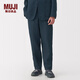 無印良品（MUJI）男式 漢麻 水洗 錐形褲 男士長褲子夏季休閑褲男款男裝 AE0ZPC5S 藏青色 M (170/80A)