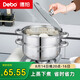 Debo德鉑萊納304不銹鋼湯鍋雙層蒸鍋煲湯燉煮熬粥湯奶鍋26cm