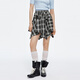 moussy 2025新品假美式辣妹風假兩件格紋半身裙028ISA31-4121 025花紋黑色 S