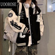 UOOROSE  廣州棒球服vintage美式拼接刺繡棒球服春秋季新款百搭學生韓版 黑色【主圖款】高質量含內里 L【建議105-125斤】