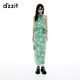 DZZIT【劉浩存同款】地素半身裙25夏新款度假風(fēng)立體花朵裙女3J2S4186P 綠色 S