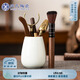 蘇氏陶瓷（SUSHI CERAMICS） 茶具配件影青茶道六君子黑檀木茶針匙托茶鏟茶夾