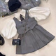 女童jk制服套裝2025新款夏季襯衣馬甲百褶裙女寶寶學(xué)院風(fēng)裙子可愛 白色上衣沒有領(lǐng)帶 100 cm正碼沒有領(lǐng)帶