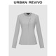 UR2025秋季新款女裝簡(jiǎn)約休閑斜門(mén)襟紐扣長(cháng)袖T恤UWJ450144
