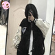 CS.LION棒球服衛(wèi)衣2025新款女ins潮春秋薄款韓版寬松百搭BF慵懶風(fēng)潮外套 黑色  薄款 L 建議105-120斤
