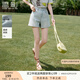 香影【王楚然明星同款】淺色高腰牛仔短褲女夏純棉水洗丹寧風(fēng)卷邊褲子 牛仔藍(lán) L 165/88A/110-125斤