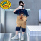 G.DUCKKIDS哪吒衣服男童夏季套裝2025新款男孩短袖衣服兒童卡通運(yùn)動(dòng)兩件套潮 1091#藏青色 140