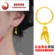 逸龍祥老鳳凰黃金足金999竹葉耳環(huán)琺瑯養(yǎng)耳洞耳釘女耳5情節(jié)日禮物送女友 單只黃金竹葉耳環(huán)