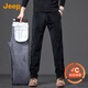 吉普（JEEP）秋冬加絨燈芯絨休閑褲男時(shí)尚百搭寬松直筒輕商務(wù)長(cháng)褲子保暖男褲