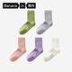 蕉內銀皮311S女士襪子7A抗菌防臭新疆精梳棉羅紋四季款中筒襪5雙裝