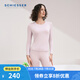 舒雅（SCHIESSER）情侶款50S莫代爾柔軟輕打底長(cháng)袖長(cháng)褲保暖秋衣秋褲套裝E5/24096W 女士E0/24257W淺紫 S