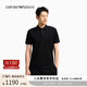 EMPORIO ARMANI/阿瑪尼官方旗艦新款男士全棉暗門襟翻領(lǐng)短袖Polo衫夏季 【珠地網(wǎng)眼全棉暗門襟】星夜黑色 M  (推薦：135-150斤)