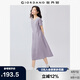 佐丹奴裙子女夏季純棉府綢純色收腰壓褶圓領(lǐng)連衣裙女05465322