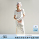 范思藍恩法式方領(lǐng)氣質(zhì)小白裙女夏季2024新款禮服連衣裙24FS12041 白色 S