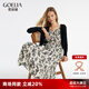 歌莉婭（GOELIA）女裝連衣裙女碎花吊帶裙短開衫夏季流行氣質(zhì)兩件套裝裙1C2RAB600 82D杏底黑山茶花印花 L (170)