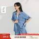 茵曼（INMAN）100%萊賽爾涼感法式牛仔襯衫2025夏季女裝新款寬松短袖襯衣 牛仔藍(lán) XL