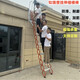 伸縮樓梯閣樓家用電動折疊升降消防復(fù)式拉伸梯子室內(nèi)室外壁掛樓梯 加厚鈦鎂合金垂直高度3-3.25米 壁掛式伸縮梯