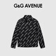 G&G AVENUE 1992法國G&G AVENUE輕奢潮牌滿(mǎn)印字母長(cháng)袖襯衫女秋冬時(shí)尚休閑外套男 黑色/Black M