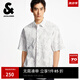 杰克·瓊斯（JACK&JONES）男裝夏季新款寬松滿印圖案休閑日常寬松翻領(lǐng)短袖襯衫225204021 A06本白色 常規(guī) M