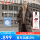 坦博爾【高充絨量】連帽羽絨服女中長款加厚保暖冬天外套TBF530780J 巧克力 S (160)