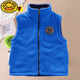 G.duck兒童馬甲男童春秋款中大童背心抓絨坎肩外穿女搖粒絨開(kāi)衫幼兒園服 淺藍色馬甲+藏青色 雙面可穿 160 cm 身高(140cm-150cm)
