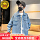 G.DUCKKIDS童裝男童外套春秋裝兒童休閑襯衫新款牛仔帥氣小男孩早秋上衣衣服 熱售淺藍(lán)色 110 身高100-110cm年齡4-5歲