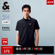 杰克·瓊斯（JACK&JONES）POLO衫男士夏季新款撞色翻領(lǐng)涼感短袖復(fù)古簡約短袖polo衫衣服男裝 炭黑藍(lán)E40 M (175)