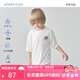 愛(ài)慕兒童（AIMER KIDS）男孩女童3A抗菌涼感A類(lèi)短袖睡衣睡褲莫代爾家居服|明星同款奶皮衣 男孩-夏日雪峰上衣 100