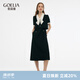 歌莉婭女裝連衣裙夏裝新品假兩件氣質(zhì)淑女miu系蝴蝶結(jié)制服裙子1E3R4K850 00B黑色 L