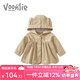 凡獵女童風衣外套秋裝2025新款洋氣兒童連帽上衣夾克寶寶衣服春秋 M7258卡其色 100