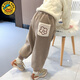 G.DUCKKIDS小黃鴨女童褲子加絨秋冬兒童長(zhǎng)褲冬季一體絨衛(wèi)褲寶寶加厚款休閑褲 花朵咖色 120 建議110-120cm6-7歲