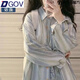 DGOV2025薄款防曬襯衫上衣女春秋設(shè)計(jì)感寬松慵懶長(zhǎng)袖條紋休閑襯衣外套 條紋襯衫 M 建議90-105斤左右